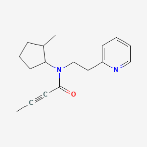 molecular formula C17H22N2O B2727784 N-(2-Methylcyclopentyl)-N-(2-pyridin-2-ylethyl)but-2-ynamide CAS No. 2411312-11-1
