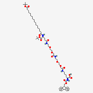 molecular formula C64H101N5O16 B2727787 Fmoc-L-Lys[Oct-(OtBu)-Glu-(OtBu)-AEEA-AEEA]-OH CAS No. 1662688-20-1
