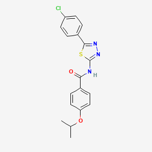 molecular formula C18H16ClN3O2S B2727799 N-(5-(4-chlorophenyl)-1,3,4-thiadiazol-2-yl)-4-isopropoxybenzamide CAS No. 476463-56-6