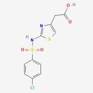 (2-{[(4-Chlorophenyl)sulfonyl]amino}-1,3-thiazol-4-yl)acetic acid