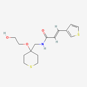 (E)-N-((4-(2-hydroxyethoxy)tetrahydro-2H-thiopyran-4-yl)methyl)-3-(thiophen-3-yl)acrylamide