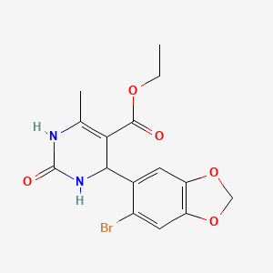 Ethyl 4-(6-bromo-1,3-benzodioxol-5-yl)-6-methyl-2-oxo-1,2,3,4-tetrahydropyrimidine-5-carboxylate