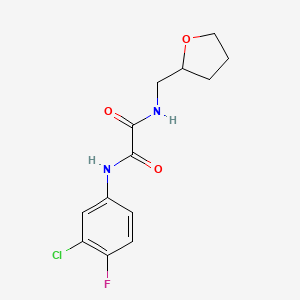N1-(3-chloro-4-fluorophenyl)-N2-((tetrahydrofuran-2-yl)methyl)oxalamide