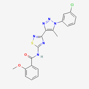 N-{3-[1-(3-chlorophenyl)-5-methyl-1H-1,2,3-triazol-4-yl]-1,2,4-thiadiazol-5-yl}-2-methoxybenzamide