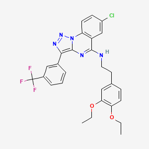 B2727861 7-chloro-N-(3,4-diethoxyphenethyl)-3-(3-(trifluoromethyl)phenyl)-[1,2,3]triazolo[1,5-a]quinazolin-5-amine CAS No. 893789-68-9