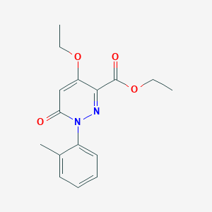 molecular formula C16H18N2O4 B2727862 Ethyl 4-ethoxy-6-oxo-1-(o-tolyl)-1,6-dihydropyridazine-3-carboxylate CAS No. 886951-74-2