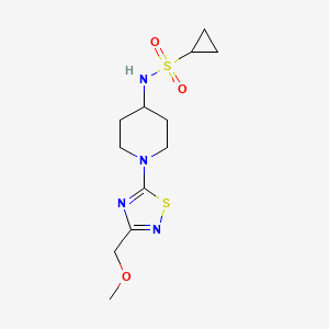 molecular formula C12H20N4O3S2 B2727867 N-{1-[3-(methoxymethyl)-1,2,4-thiadiazol-5-yl]piperidin-4-yl}cyclopropanesulfonamide CAS No. 2415624-51-8