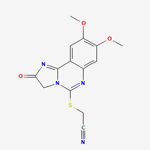 2-[(8,9-Dimethoxy-2-oxo-2,3-dihydroimidazo[1,2-c]quinazolin-5-yl)sulfanyl]acetonitrile