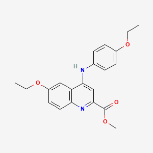 molecular formula C21H22N2O4 B2727898 Methyl 6-ethoxy-4-[(4-ethoxyphenyl)amino]quinoline-2-carboxylate CAS No. 1207051-71-5
