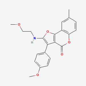 2-((2-methoxyethyl)amino)-3-(4-methoxyphenyl)-8-methyl-4H-furo[3,2-c]chromen-4-one