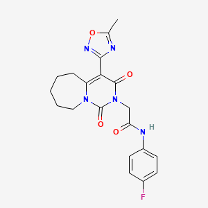 N-(4-fluorophenyl)-2-[4-(5-methyl-1,2,4-oxadiazol-3-yl)-1,3-dioxo-3,5,6,7,8,9-hexahydropyrimido[1,6-a]azepin-2(1H)-yl]acetamide