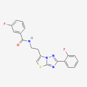 molecular formula C19H14F2N4OS B2727921 3-fluoro-N-(2-(2-(2-fluorophenyl)thiazolo[3,2-b][1,2,4]triazol-6-yl)ethyl)benzamide CAS No. 895789-56-7