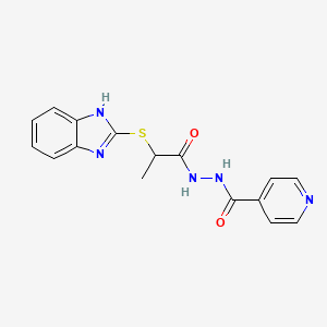N'-[2-(1H-benzimidazol-2-ylsulfanyl)propanoyl]pyridine-4-carbohydrazide