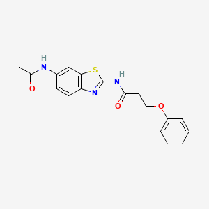 molecular formula C18H17N3O3S B2727923 N-(6-acetamido-1,3-benzothiazol-2-yl)-3-phenoxypropanamide CAS No. 361168-09-4