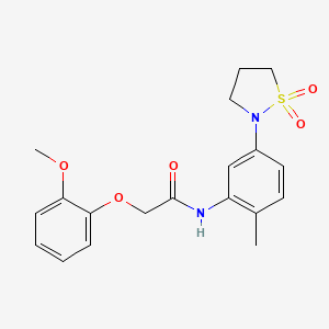 molecular formula C19H22N2O5S B2727927 N-(5-(1,1-dioxidoisothiazolidin-2-yl)-2-methylphenyl)-2-(2-methoxyphenoxy)acetamide CAS No. 946343-82-4