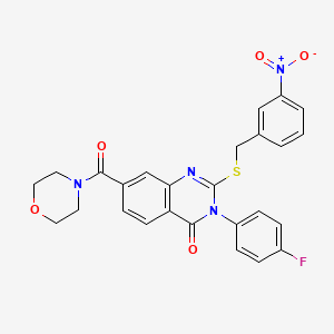 molecular formula C26H21FN4O5S B2727932 3-(4-fluorophenyl)-7-(morpholine-4-carbonyl)-2-((3-nitrobenzyl)thio)quinazolin-4(3H)-one CAS No. 1115368-23-4