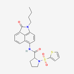 molecular formula C24H25N3O4S2 B2727939 N-(1-butyl-2-oxo-1,2-dihydrobenzo[cd]indol-6-yl)-1-(thiophen-2-ylsulfonyl)pyrrolidine-2-carboxamide CAS No. 1097651-00-7