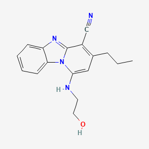 molecular formula C17H18N4O B2727941 1-[(2-Hydroxyethyl)amino]-3-propylpyrido[1,2-a]benzimidazole-4-carbonitrile CAS No. 683795-73-5