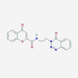 molecular formula C19H14N4O4 B2727944 4-oxo-N-(2-(4-oxobenzo[d][1,2,3]triazin-3(4H)-yl)ethyl)-4H-chromene-2-carboxamide CAS No. 2034274-12-7