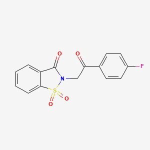 molecular formula C15H10FNO4S B2727946 2-[2-(4-Fluorophenyl)-2-oxoethyl]-1,1-dioxo-1,2-benzothiazol-3-one CAS No. 74918-65-3