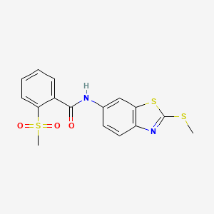 2-methanesulfonyl-N-[2-(methylsulfanyl)-1,3-benzothiazol-6-yl]benzamide
