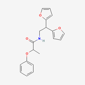 molecular formula C19H19NO4 B2727985 N-[2,2-bis(furan-2-yl)ethyl]-2-phenoxypropanamide CAS No. 2191266-68-7