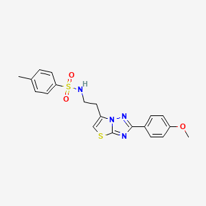 molecular formula C20H20N4O3S2 B2727993 N-{2-[2-(4-methoxyphenyl)-[1,2,4]triazolo[3,2-b][1,3]thiazol-6-yl]ethyl}-4-methylbenzene-1-sulfonamide CAS No. 877642-14-3