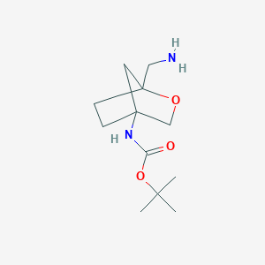 molecular formula C12H22N2O3 B2727999 tert-butylN-[1-(aminomethyl)-2-oxabicyclo[2.2.1]heptan-4-yl]carbamate CAS No. 2287261-45-2