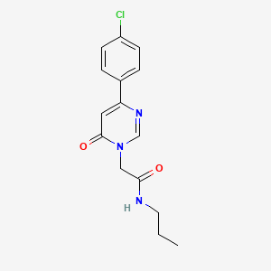 molecular formula C15H16ClN3O2 B2728002 2-(4-(4-chlorophenyl)-6-oxopyrimidin-1(6H)-yl)-N-propylacetamide CAS No. 1207045-34-8