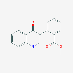 molecular formula C18H15NO3 B2728004 Methyl 2-(1-methyl-4-oxo-1,4-dihydro-3-quinolinyl)benzenecarboxylate CAS No. 294184-16-0