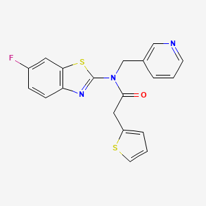 molecular formula C19H14FN3OS2 B2728008 N-(6-fluorobenzo[d]thiazol-2-yl)-N-(pyridin-3-ylmethyl)-2-(thiophen-2-yl)acetamide CAS No. 921520-24-3