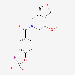 molecular formula C16H16F3NO4 B2728011 N-(furan-3-ylmethyl)-N-(2-methoxyethyl)-4-(trifluoromethoxy)benzamide CAS No. 1421505-56-7