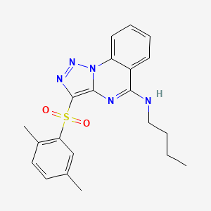 molecular formula C21H23N5O2S B2728013 N-butyl-3-[(2,5-dimethylphenyl)sulfonyl][1,2,3]triazolo[1,5-a]quinazolin-5-amine CAS No. 904588-92-7