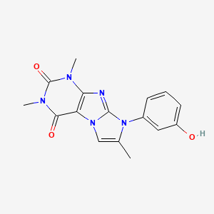 molecular formula C16H15N5O3 B2728015 8-(3-hydroxyphenyl)-1,3,7-trimethyl-1H-imidazo[2,1-f]purine-2,4(3H,8H)-dione CAS No. 949200-95-7