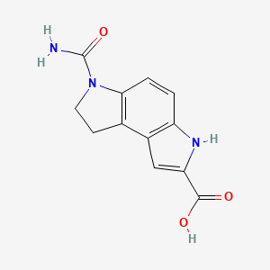 molecular formula C12H11N3O3 B2728016 6-羰胺基-3,6,7,8-四氢吡咯并[3,2-e]吲哚-2-羧酸 CAS No. 105518-47-6