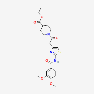 Ethyl 1-(2-(2-(3,4-dimethoxybenzamido)thiazol-4-yl)acetyl)piperidine-4-carboxylate