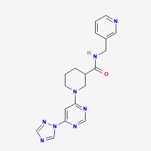 B2728068 1-(6-(1H-1,2,4-triazol-1-yl)pyrimidin-4-yl)-N-(pyridin-3-ylmethyl)piperidine-3-carboxamide CAS No. 1797091-53-2