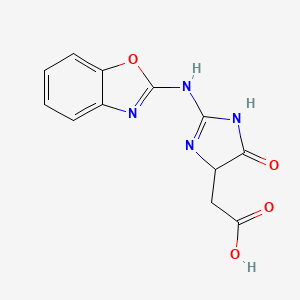 B2728084 [2-(Benzooxazol-2-ylamino)-5-oxo-4,5-dihydro-3H-imidazol-4-yl]-acetic acid CAS No. 475100-21-1