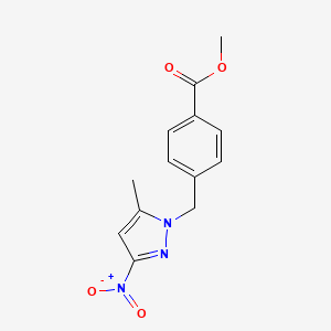 molecular formula C13H13N3O4 B2728138 Methyl 4-[(5-methyl-3-nitro-1H-pyrazol-1-yl)methyl]benzoate CAS No. 957482-14-3