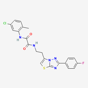 N1-(5-chloro-2-methylphenyl)-N2-(2-(2-(4-fluorophenyl)thiazolo[3,2-b][1,2,4]triazol-6-yl)ethyl)oxalamide