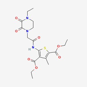 Diethyl 5-(2-(4-ethyl-2,3-dioxopiperazin-1-yl)acetamido)-3-methylthiophene-2,4-dicarboxylate