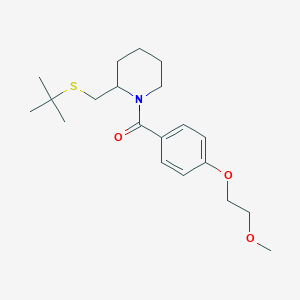 (2-((Tert-butylthio)methyl)piperidin-1-yl)(4-(2-methoxyethoxy)phenyl)methanone