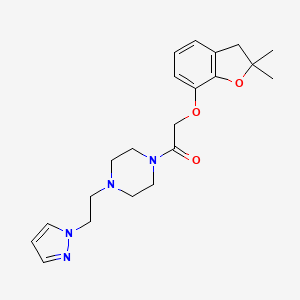 1-(4-(2-(1H-pyrazol-1-yl)ethyl)piperazin-1-yl)-2-((2,2-dimethyl-2,3-dihydrobenzofuran-7-yl)oxy)ethanone