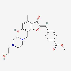 (Z)-methyl 4-((6-hydroxy-7-((4-(2-hydroxyethyl)piperazin-1-yl)methyl)-4-methyl-3-oxobenzofuran-2(3H)-ylidene)methyl)benzoate