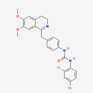 1-(4-Bromo-2-chlorophenyl)-3-[4-[(6,7-dimethoxy-3,4-dihydroisoquinolin-1-yl)methyl]phenyl]urea