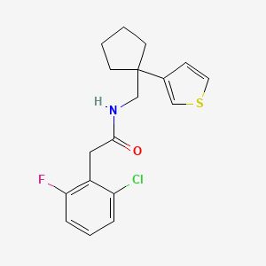 2-(2-chloro-6-fluorophenyl)-N-((1-(thiophen-3-yl)cyclopentyl)methyl)acetamide