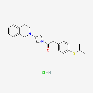 1-(3-(3,4-dihydroisoquinolin-2(1H)-yl)azetidin-1-yl)-2-(4-(isopropylthio)phenyl)ethanone hydrochloride