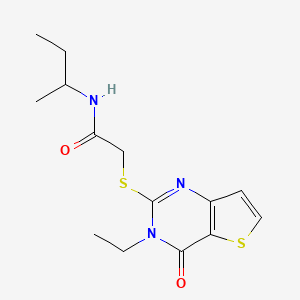 molecular formula C14H19N3O2S2 B2728204 N-(butan-2-yl)-2-({3-ethyl-4-oxo-3H,4H-thieno[3,2-d]pyrimidin-2-yl}sulfanyl)acetamide CAS No. 1252929-33-1