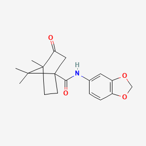molecular formula C18H21NO4 B2728210 N-(1,3-benzodioxol-5-yl)-4,7,7-trimethyl-3-oxobicyclo[2.2.1]heptane-1-carboxamide CAS No. 618402-26-9