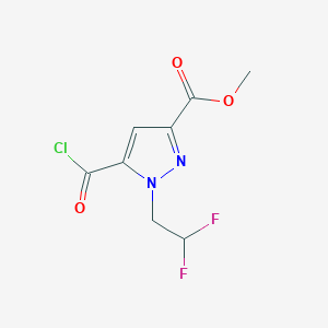 molecular formula C8H7ClF2N2O3 B2728229 methyl 5-(chlorocarbonyl)-1-(2,2-difluoroethyl)-1H-pyrazole-3-carboxylate CAS No. 1946822-23-6